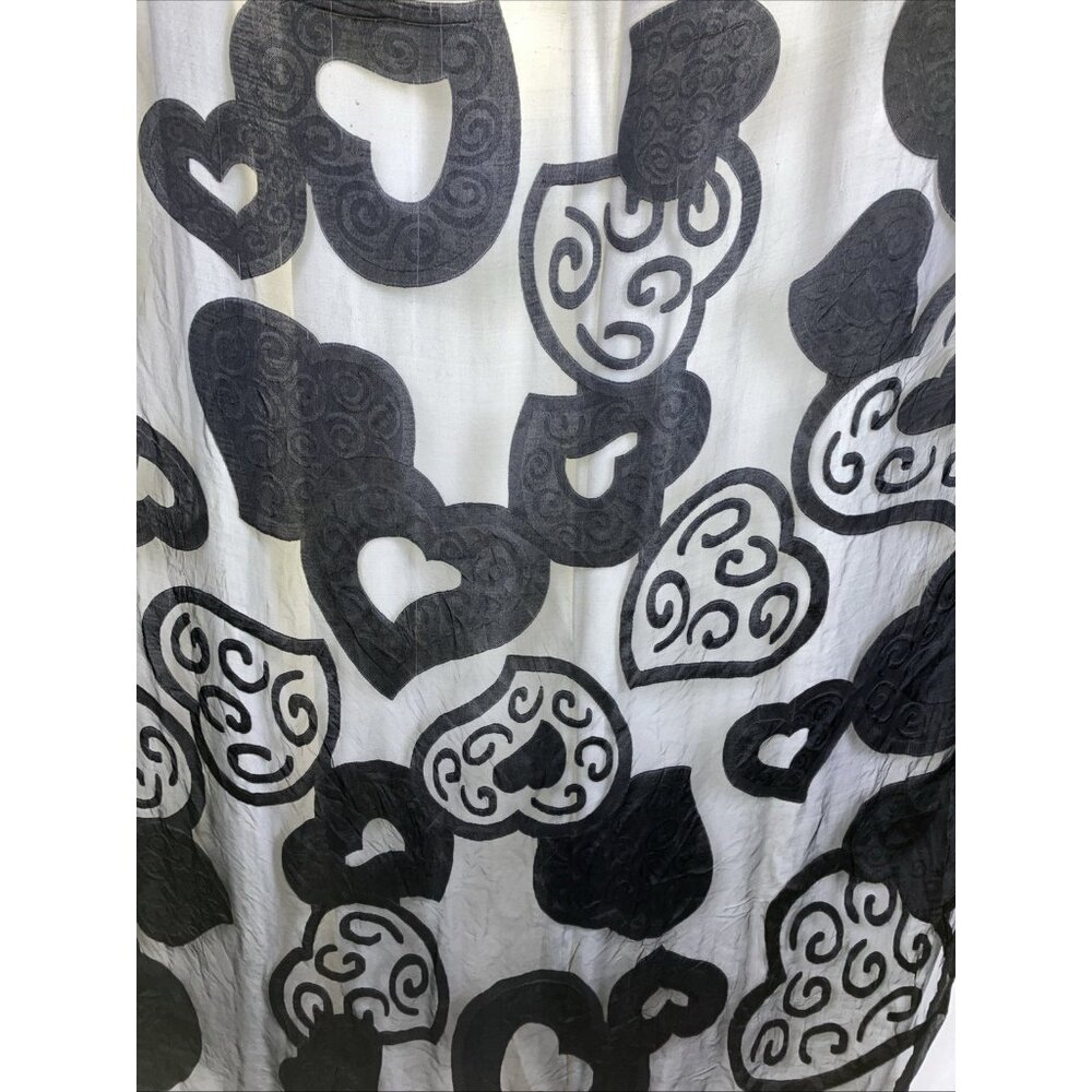 52 X 52 Vintage 90s YSL XL chiffon Hearts print Shawl Scarf Yves Saint Laurent - Picture 2 of 6
